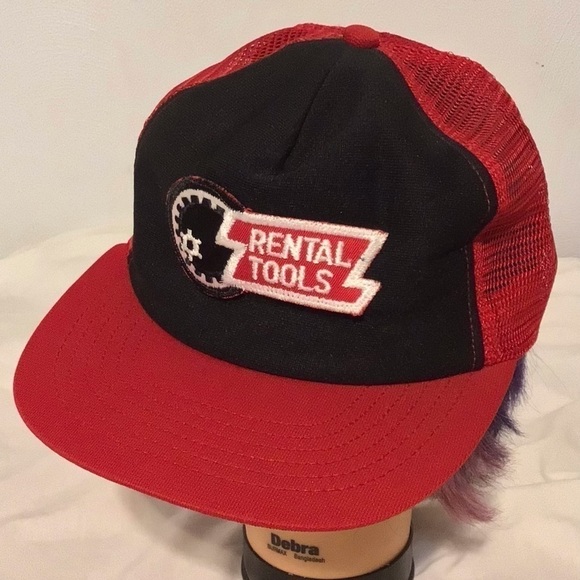 VINTAGE! Rental Tools And Equipment Co Hat Cap Snapback Mesh Trucker Made in USA - Picture 1 of 7